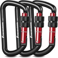 🔒 freskaro 3-pack 12kn screw-gate locking carabiners with tube style spine frame, 3-inch d-shaped carabiner, strong & lightweight 7075 aircraft aluminium, ideal for keychains & hammocks логотип