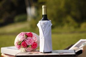 img 3 attached to ULA Wine Bottle Cover - Tuxedo and White Dress Wedding Gifts for Bride and Groom, Bridal Shower Gifts, Newlywed Gifts, Couples Gifts, Wedding Decoration - White Tuxedo