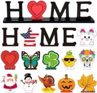 🏠 12-piece home table decoration set: wooden home letter sign, christmas centerpiece & merry christmas dinner topper logo