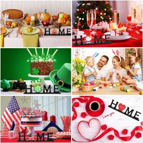 img 3 attached to 🏠 12-Piece Home Table Decoration Set: Wooden Home Letter Sign, Christmas Centerpiece & Merry Christmas Dinner Topper