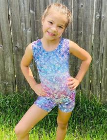 img 3 attached to 🩰 Girls Dance Leotards: Fun and Stylish Gymnastics Unitards with Shorts - Funnycokid Collection for Ages 2-10 Years