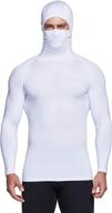 🏃 tsla men's thermal compression shirts hoodie with mask: the ultimate winter sports base layer for active running logo