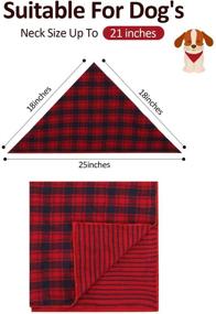 img 3 attached to TANG-CN Dog Bandana Set - Thickened Square Triangle Plaid Kerchief for Small Medium Large Dogs & Cats - Quick-Drying Bibs Scarf in Red, Green, Black, Brown, Yellow, and Blue