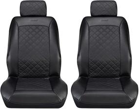 img 4 attached to 🪑 Pilot Automotive Mirage Seat Covers with Microban Technology - Black (MIC-047)
