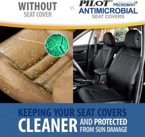 img 2 attached to 🪑 Pilot Automotive Mirage Seat Covers with Microban Technology - Black (MIC-047)