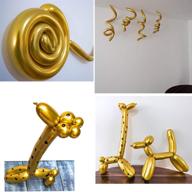 long balloons twisting metallic gold logo