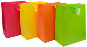 img 3 attached to 12 Pcs Assorted Colorful Paper Gift Bags - Premium Large Size Bright Color Recyclable Party Favor Bags Bulk for All Occasion, Birthday, Wedding, Retail, Holiday - 12.6&#39;&#39; x 10.2&#39;&#39; x 4.7&#39;&#39; by BllalaLab