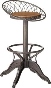 img 4 attached to 🪑 Grayson Weathered Wood Barstool: Elegant Grey and Brass Design by Christopher Knight Home