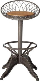 img 3 attached to 🪑 Grayson Weathered Wood Barstool: Elegant Grey and Brass Design by Christopher Knight Home