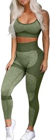 img 4 attached to OQQ Exercise Outfits: 2 Piece Seamless High Waist Leggings with Sport Bra Yoga Set for Women's Workout