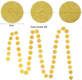 img 3 attached to 🎉 5pcs Glitter Gold Paper Circle Dots Garland (65ft) Hanging Decorations Streamers for Birthday Party Wedding Baby Shower Class Room Decorations - RUBFAC