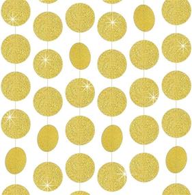img 4 attached to 🎉 5pcs Glitter Gold Paper Circle Dots Garland (65ft) Hanging Decorations Streamers for Birthday Party Wedding Baby Shower Class Room Decorations - RUBFAC