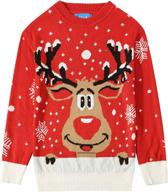 🎅 holiday knitted sweater for big boys - fun santa clause ugly christmas sweater for youth logo