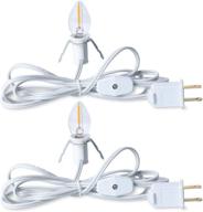 6 ft. ul-listed white accessory cord with on/off switch and led light - ideal for blow mold holiday decorations and small object lighting - pack of 2 logo