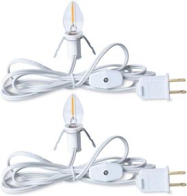 img 4 attached to 6 Ft. UL-Listed White Accessory Cord with On/Off Switch and LED Light - Ideal for Blow Mold Holiday Decorations and Small Object Lighting - Pack of 2
