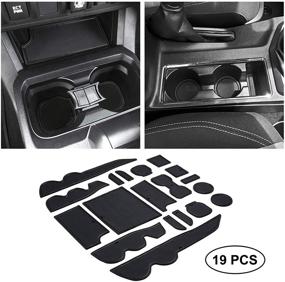 img 4 attached to 🧱 JKCOVER Premium Custom Liner Mat Accessories for Toyota Tacoma 2016-2022 - 19 Pcs (Double Cab, Black Trim)