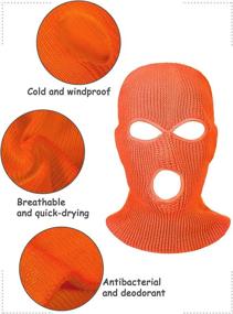 img 1 attached to 🎿 Syhood 3-Piece 3-Hole Full Face Cover Winter Outdoor Sport Knitted Balaclava Headwrap for Skiing