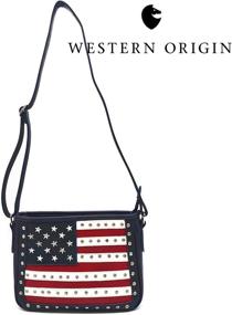 img 3 attached to 👜 Ultimate Concealed Carry Cross Body Handbag: American Flag Stars and Stripes Studs, Women's Single Shoulder Bag