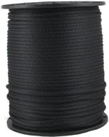 500 foot spool of solid braid black dacron polyester rope - 🔗 3/16 inch - industrial grade - high uv and abrasion resistance - minimal stretch logo