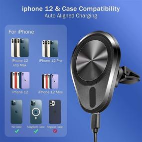 img 2 attached to 🔌 (2021 Upgraded 15W) Magsafe Charger Car Magnet Charger Car Mount for iPhone 12/iPhone 13 Series - Fast Charging Car Holder Charger, Compatible with Magsafe Charger/Magsafe Case