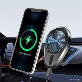 img 3 attached to 🔌 (2021 Upgraded 15W) Magsafe Charger Car Magnet Charger Car Mount for iPhone 12/iPhone 13 Series - Fast Charging Car Holder Charger, Compatible with Magsafe Charger/Magsafe Case