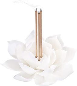 img 4 attached to 🏵️ White Lotus Ceramic Incense Holder – Stylish Stick Incense Burner for Home Decor and Yoga Studio