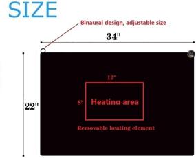 img 1 attached to 🔥 The Ultimate USB Heated Shawl: H-Hour Electric Throws Flannel Blanket Heating Cushion Pad - 3 Speed Regulating Switch, Black, 34"X22