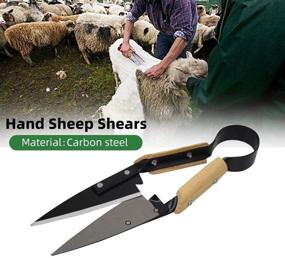 img 3 attached to 🐑 Heavy Duty Hand Shears for Sheep Shearing: Single Bow Onion/Sheep Shear with 6.1-Inch Carbon Steel Blade, Ideal for Sheep, Alpaca, Pet Horse, and Dog Shearing - 12.5-Inch Long