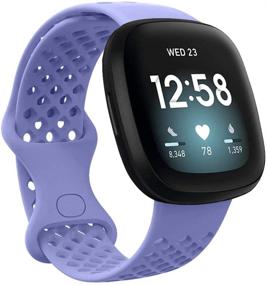 img 3 attached to 👟 Enhance Your Fitbit Versa 3/Sense Experience with Watbro Sport Bands: Soft Silicone, Breathable, and Waterproof Replacement Straps for Wristbands - Designed for Women and Men