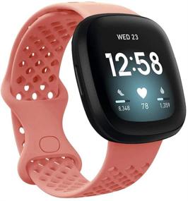 img 2 attached to 👟 Enhance Your Fitbit Versa 3/Sense Experience with Watbro Sport Bands: Soft Silicone, Breathable, and Waterproof Replacement Straps for Wristbands - Designed for Women and Men