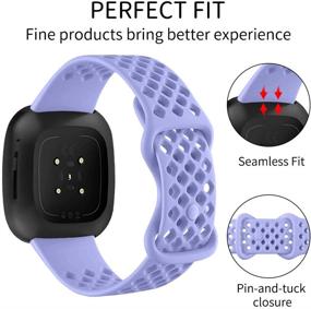 img 1 attached to 👟 Enhance Your Fitbit Versa 3/Sense Experience with Watbro Sport Bands: Soft Silicone, Breathable, and Waterproof Replacement Straps for Wristbands - Designed for Women and Men