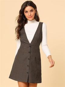 img 2 attached to 👖 Allegra Valentines Houndstooth Overalls with Suspenders - Women's Clothing