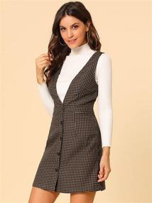 img 3 attached to 👖 Allegra Valentines Houndstooth Overalls with Suspenders - Women's Clothing