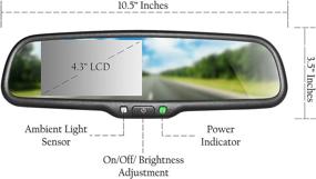 img 1 attached to 🚗 Оригинальное заднее зеркало с ЖК-дисплеем 4.3" Master Tailgaters с автонастройкой - универсальное подходит, улучшенная видимость и яркость