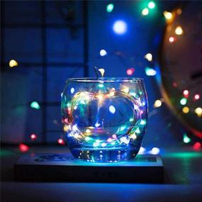 img 2 attached to 🔦 Waterproof LED String Lights, 2-Pack 20ft 60 LEDs, Battery Powered Copper Wire Fairy Lights for Festival Decorations, Crafting & Multicolor Starry Decor