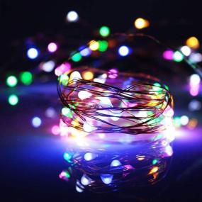 img 3 attached to 🔦 Waterproof LED String Lights, 2-Pack 20ft 60 LEDs, Battery Powered Copper Wire Fairy Lights for Festival Decorations, Crafting & Multicolor Starry Decor