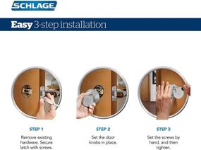 img 2 attached to 🚪 Schlage F10 PLY 622 Passage Lock, Matte Black - Plymouth Door Knob for Hall & Closet