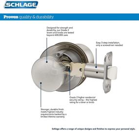 img 3 attached to 🚪 Schlage F10 PLY 622 Passage Lock, Matte Black - Plymouth Door Knob for Hall & Closet