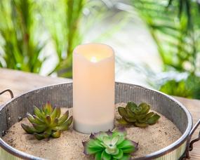 img 2 attached to 🕯 Outdoor Solar Flameless Candle: Weatherproof Resin Flickering Flame (3x6) in Elegant White