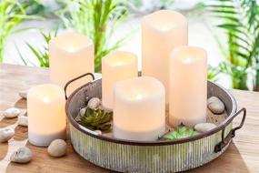 img 1 attached to 🕯 Outdoor Solar Flameless Candle: Weatherproof Resin Flickering Flame (3x6) in Elegant White