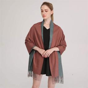 img 3 attached to Longwu Cashmere Pashminas Blanket: 🧣 Optimal Women's Accessories, Scarves & Wraps