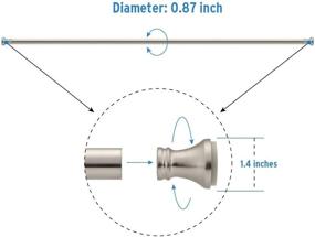 img 2 attached to 🔒 Amazer Spring Tension Curtain Rod - 26-42 Inches, Small & Rust-Resistant, Nickel Finish