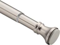 🔒 amazer spring tension curtain rod - 26-42 inches, small & rust-resistant, nickel finish logo