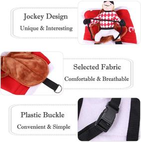 img 2 attached to 🎃 Halloween Pet Costume SEIS: Dog Jockey Horse Race Outfit for Cats & Funny Cosplay Clothes - Perfect for Parties & Photos