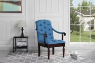 🔵 blue tufted linen fabric upholstered accent dining chair by divano roma furniture - traditional style логотип