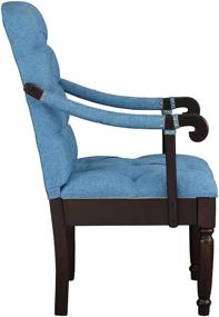 img 1 attached to 🔵 Blue Tufted Linen Fabric Upholstered Accent Dining Chair by Divano Roma Furniture - Traditional Style