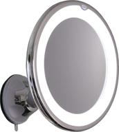 💡 enhance your makeup routine with the 8x magnifying lighted makeup mirror - chrome finish, locking suction mount, and ball joint swivel logo