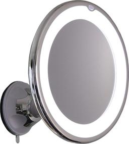 img 4 attached to 💡 Enhance Your Makeup Routine with the 8X Magnifying Lighted Makeup Mirror - Chrome Finish, Locking Suction Mount, and Ball Joint Swivel