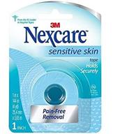 🩹 nexcare sensitive skin low trauma tape - 1 inch x 144 inch (pack of 3) логотип