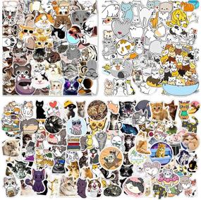 img 4 attached to 🐱 Charming Cat Vinyl Stickers Collection: 198 Pieces for Kids' Laptops, Water Bottles, Cars, and More!